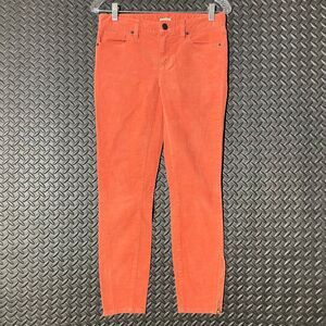 J.Crew Toothpick‎ Salmon Color Corduroy Casual Ankle Zip Women's Pants Size 27